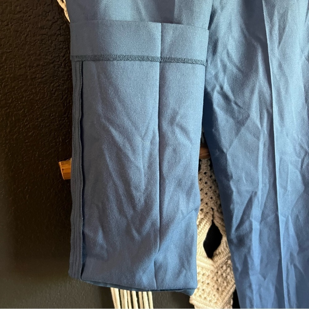 Vintage Wool Tuxedo Waist Women’s Pants Blue Whimsyfairy Runway Cottagecore - Picture 12 of 13